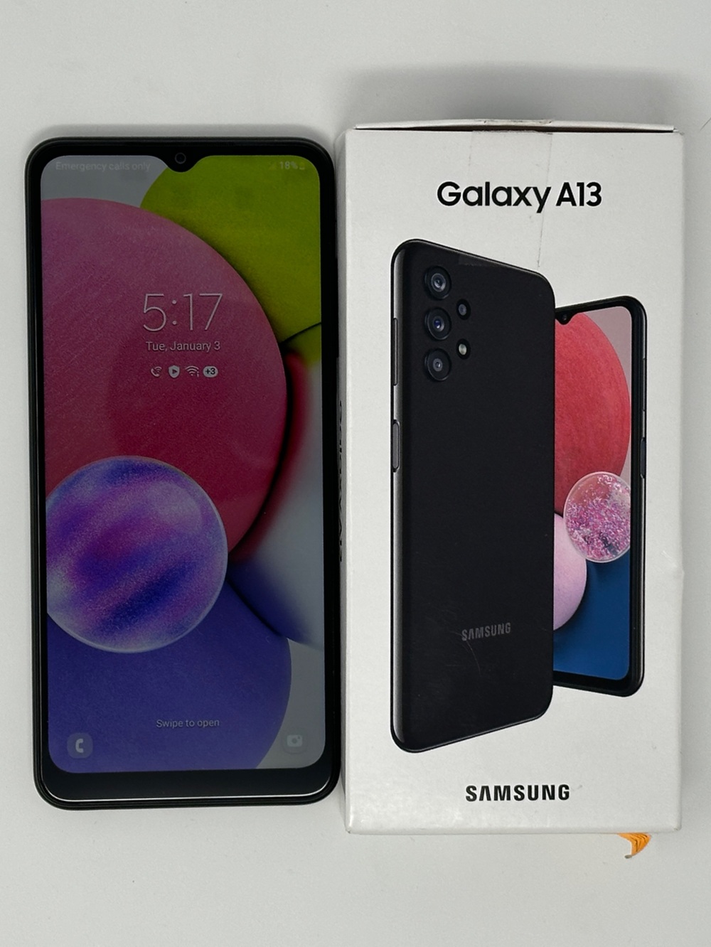 Samsung Galaxy A13 Black Verizon Smartphone + Box, charging cable, instructions